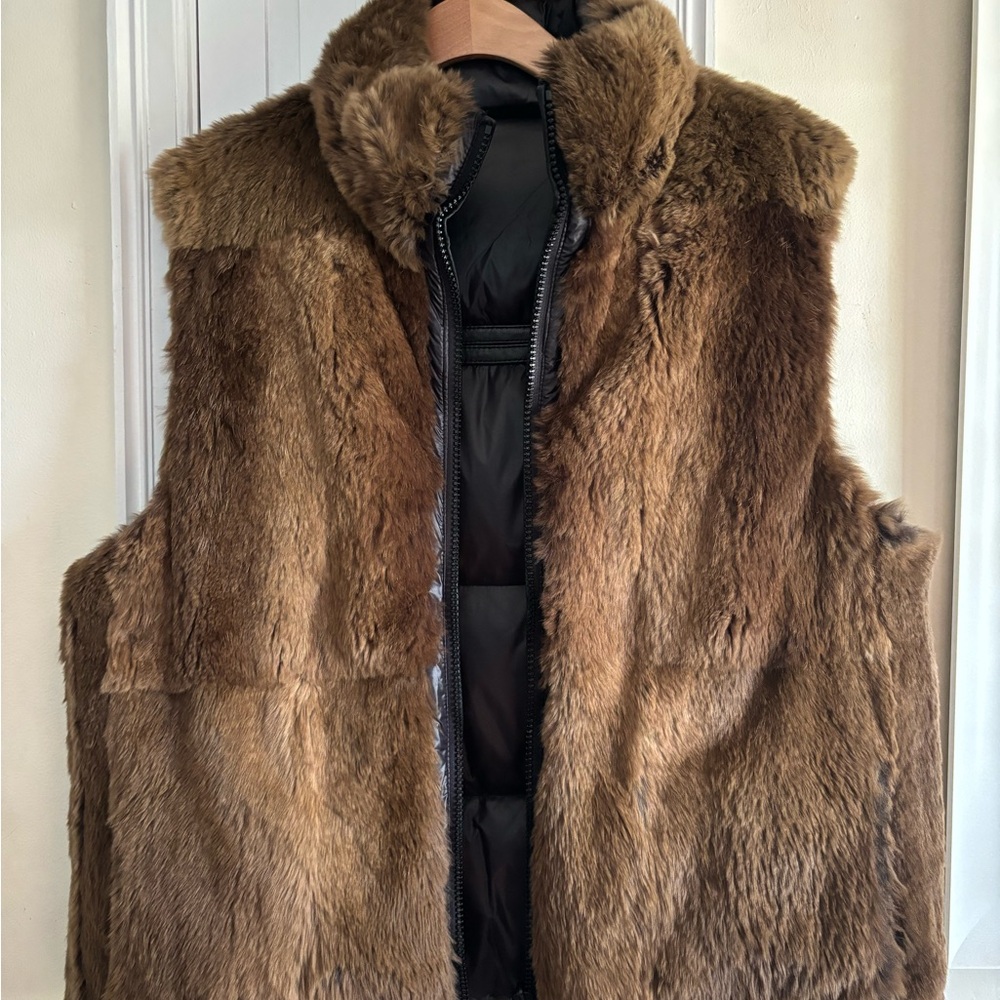 Andrew Marc Reversible, Rabbit, Fur Vest Size Med… - image 1